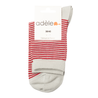 chaussettes courtes Perle & rouge