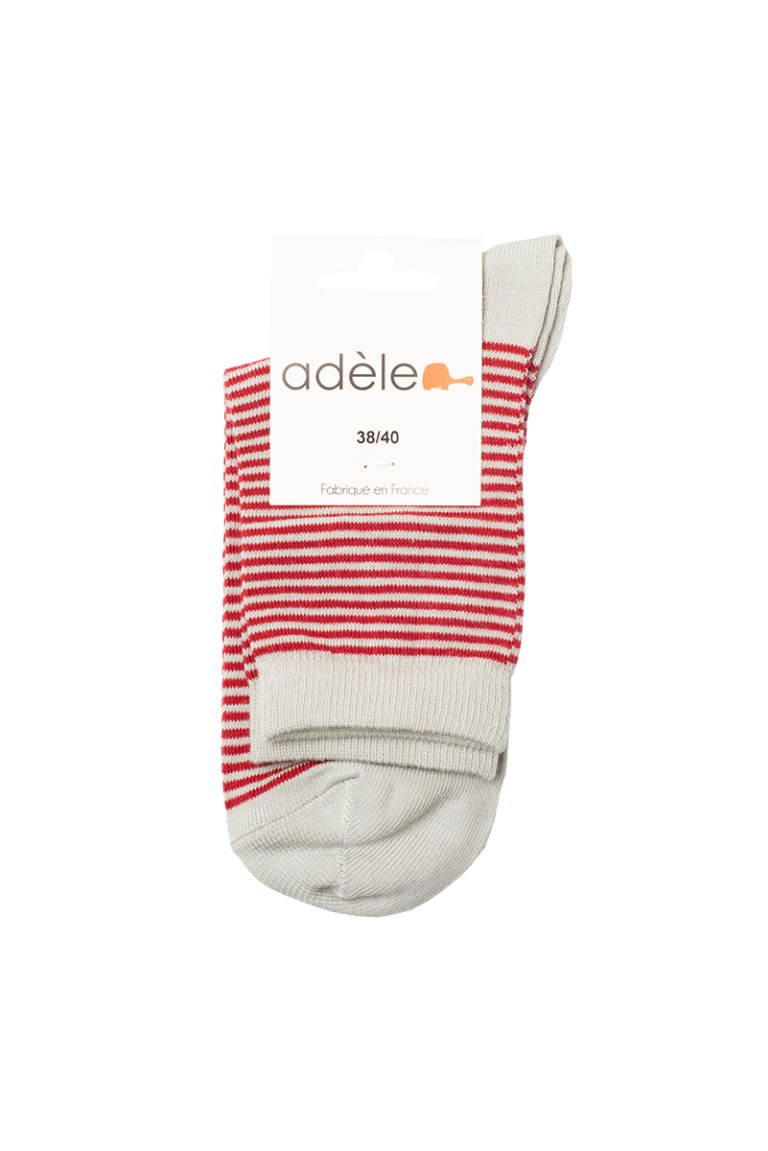 chaussettes courtes Perle & rouge