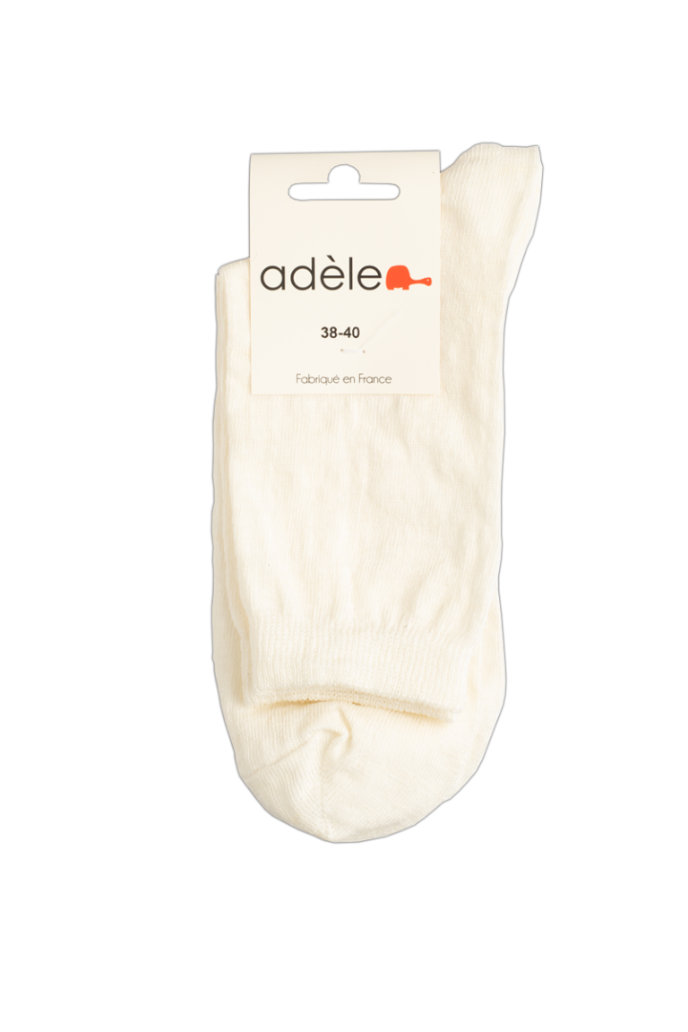 chaussettes courtes lin bio blanc