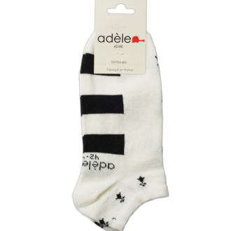 Socquettes Bretonnes coton bio  "Blanches Hermines"