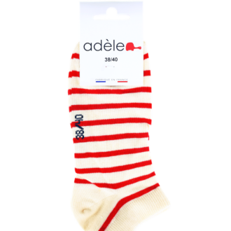socquettes coton bio Marinière corail