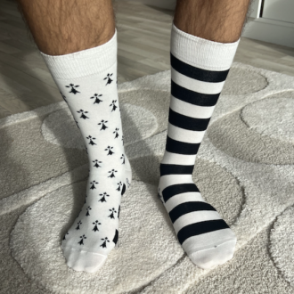 chaussettes bretonnes dépareillées Gwen ha DU