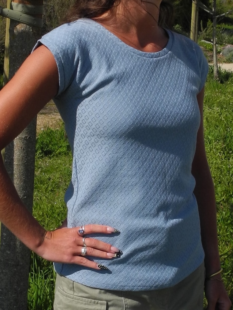 Manches courtes coton bio Bleu