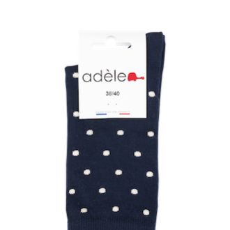 Chaussettes courtes coton bio Marine petit pois