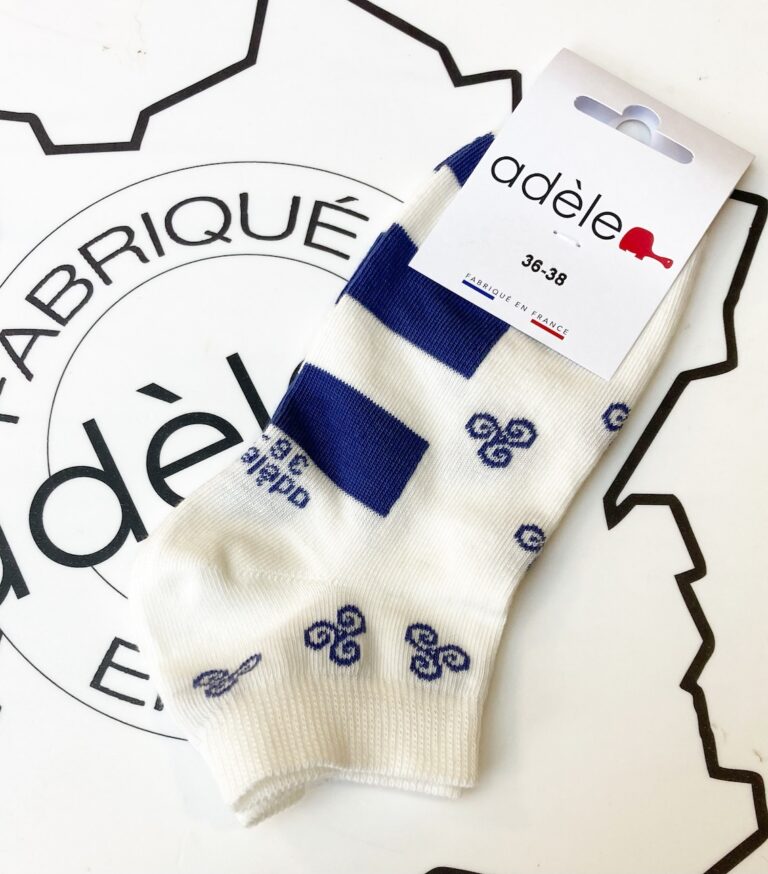 socquettes bretonnes Triskell bleu