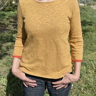 Haut jaune bio manches 3/4